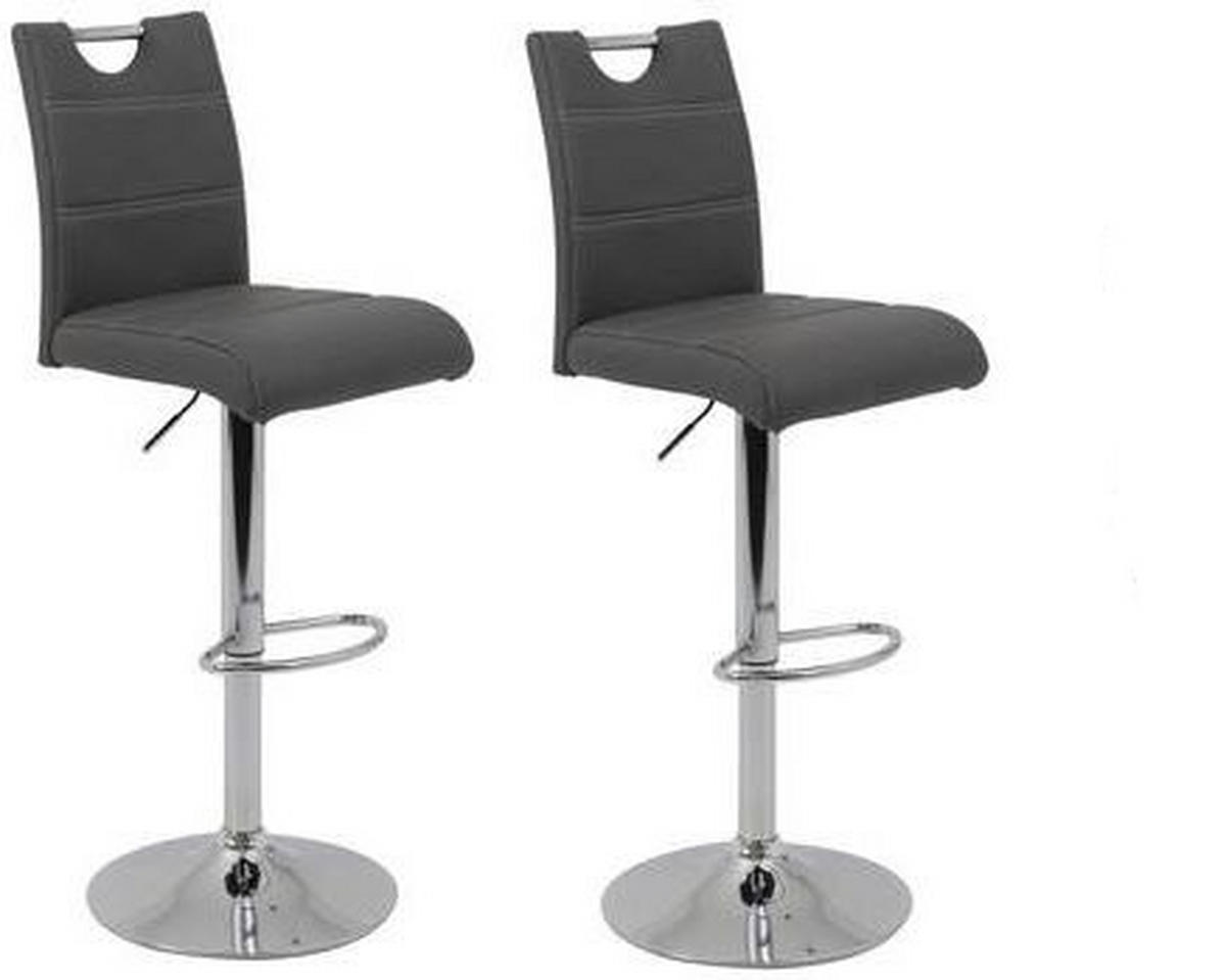BARHOCKER-SET in Grau  - Chromfarben/Weiß, MODERN, Textil/Metall (38/97-119/50cm) - MID.YOU