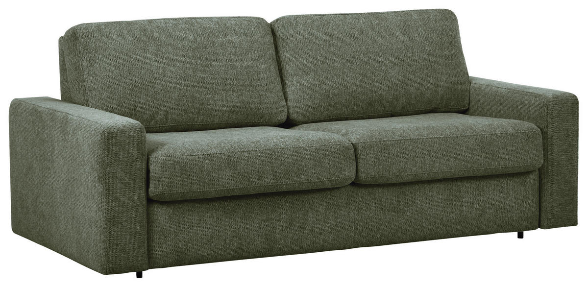SCHLAFSOFA Flachgewebe Grün  - Schwarz/Grün, MODERN, Kunststoff/Textil (195/80/100cm) - Carryhome