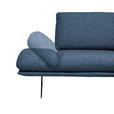 ECKSOFA  in Flachgewebe Blau Rücken echt, Armteilverstellung, Relaxfunktion  234/155 cm  - Blau/Schwarz, Design, Textil/Metall (234/155cm) - Dieter Knoll