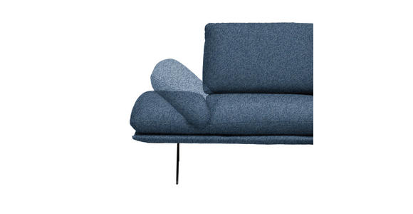 ECKSOFA  in Flachgewebe Blau Rücken echt, Armteilverstellung, Relaxfunktion  234/155 cm  - Blau/Schwarz, Design, Textil/Metall (234/155cm) - Dieter Knoll
