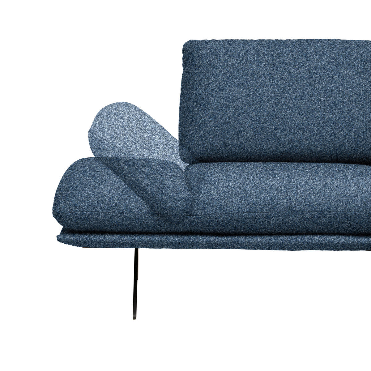 ECKSOFA  in Flachgewebe Blau  234/155 cm  - Blau/Schwarz, Design, Textil/Metall (234/155cm) - Dieter Knoll