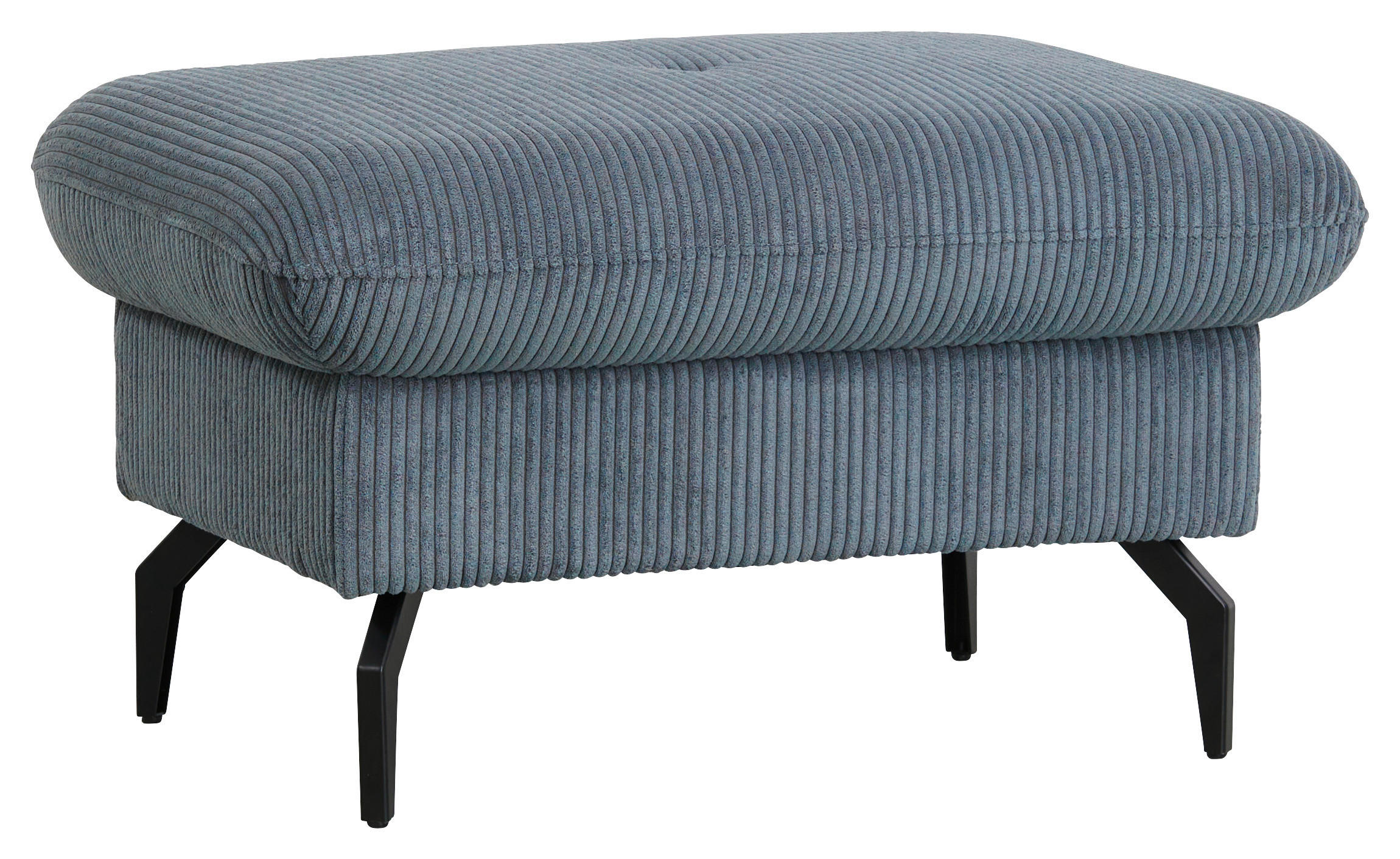 ECKSOFA in Cord Graphitfarben  - Schwarz/Graphitfarben, Design, Textil/Metall (302/180cm) - Venda