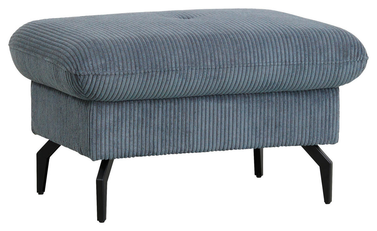 ECKSOFA in Cord Graphitfarben  - Schwarz/Graphitfarben, Design, Textil/Metall (302/180cm) - Venda