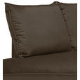 ECKSOFA Braun Samt Rückenkissen, Rücken echt  - Schwarz/Braun, Design, Textil/Metall (200/241cm) - Carryhome