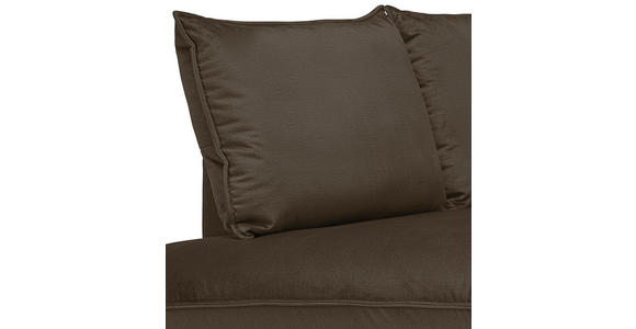 ECKSOFA Braun Samt Rückenkissen, Rücken echt  - Schwarz/Braun, Design, Textil/Metall (200/241cm) - Carryhome