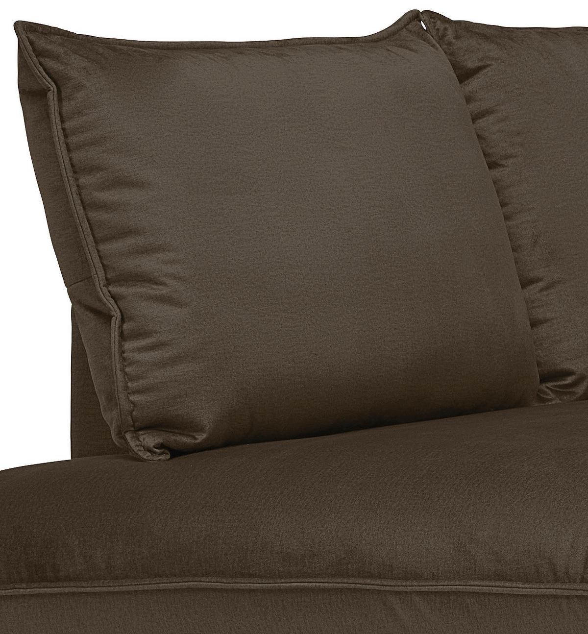 ECKSOFA in Samt Braun  - Schwarz/Braun, Design, Textil/Metall (200/241cm) - Carryhome