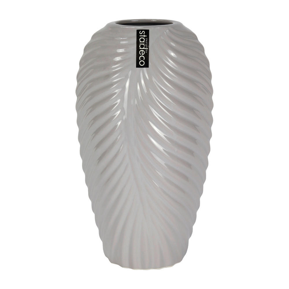 VÁZA, keramika, 25 cm - svetlosivá, Basics, keramika (14/25/12cm)