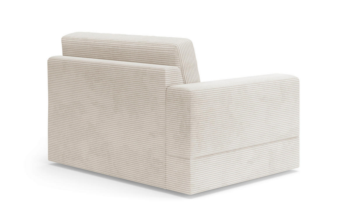 SOFAELEMENT FABIO E Cord Creme  - Creme/Schwarz, MODERN, Kunststoff/Textil (132/87/108cm) - Sit & More