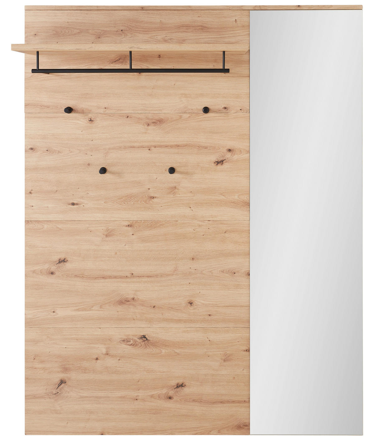PŘEDSÍŇOVÁ STĚNA, černá, dub artisan, 210/202/38 cm - černá/dub artisan, Design, kompozitní dřevo/textil (210/202/38cm) - Voleo