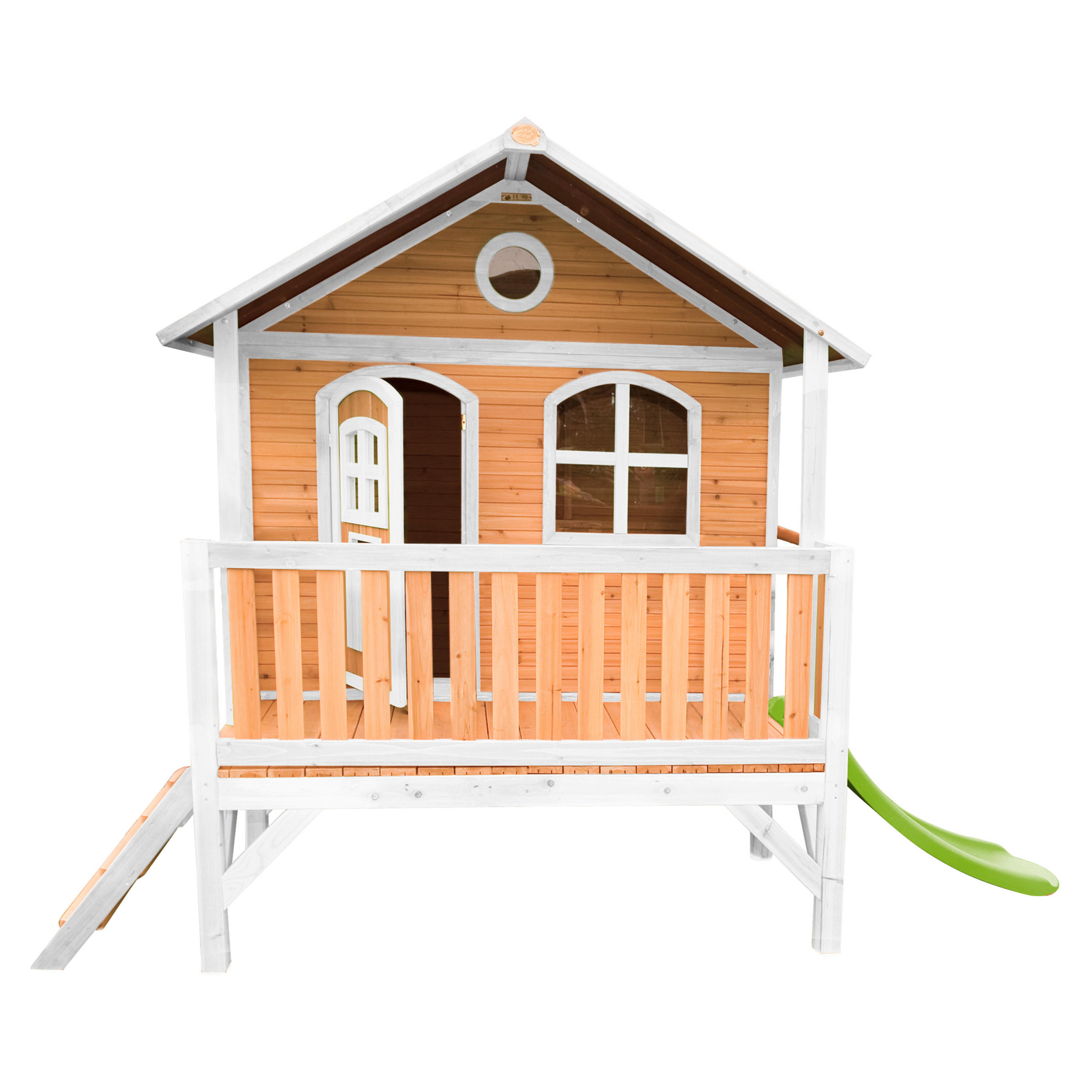 SPIELHAUS 349/233/212 cm SPIELHAUS STEF  - Braun/Weiß, Basics, Holz (349/233/212cm) - Ambia Garden