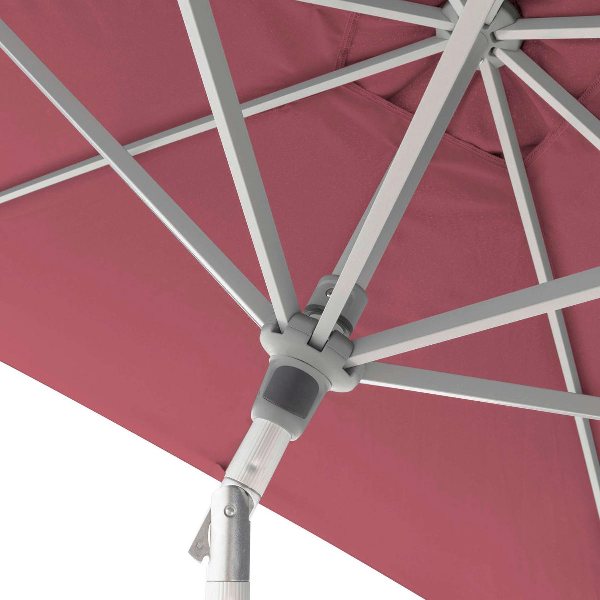 SONNENSCHIRM 240x240 cm Rot  - Silberfarben/Rot, KONVENTIONELL, Textil/Metall (240/240cm) - Doppler