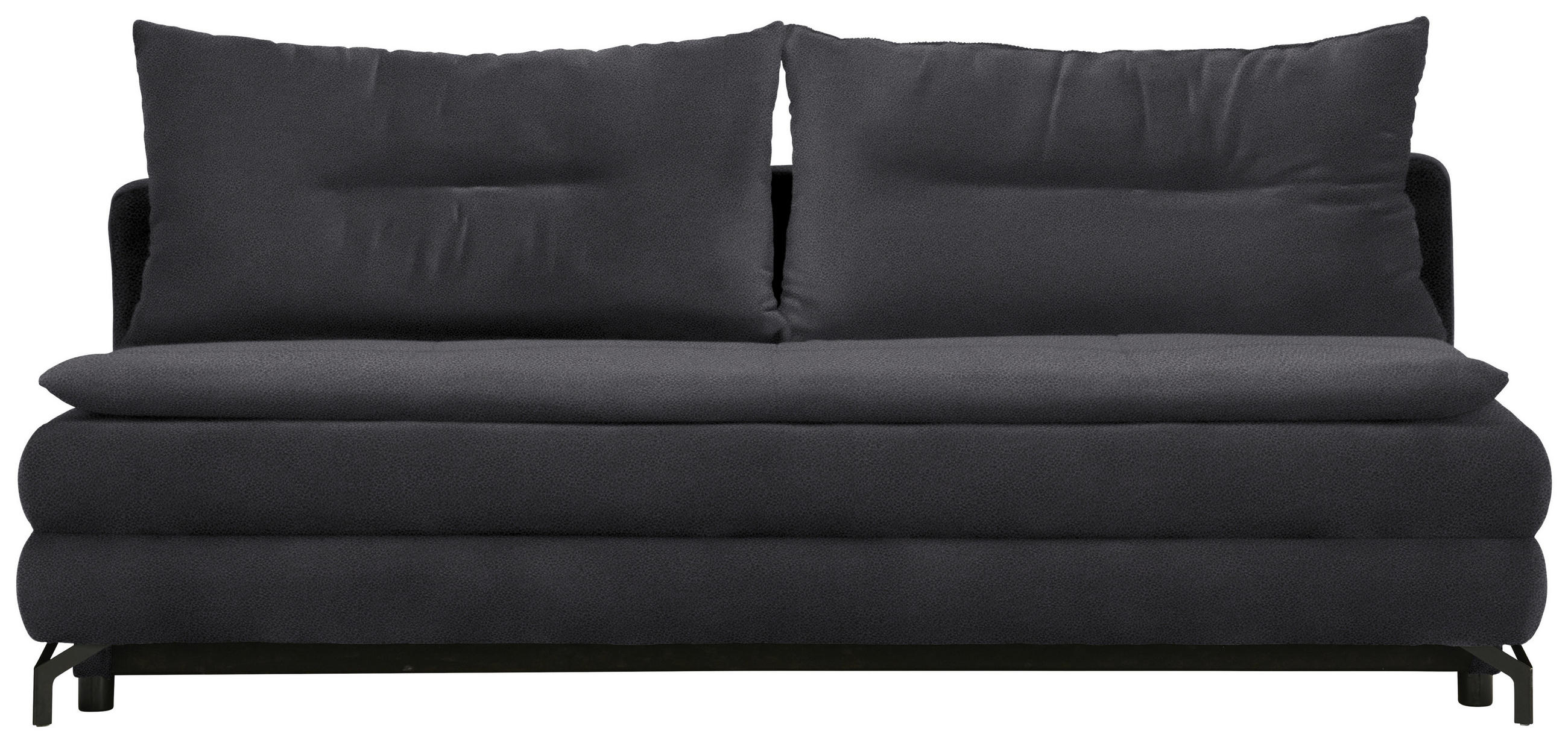 SCHLAFSOFA in Flachgewebe Dunkelgrau  - Dunkelgrau/Schwarz, MODERN, Textil/Metall (208/73/92/102cm) - Novel