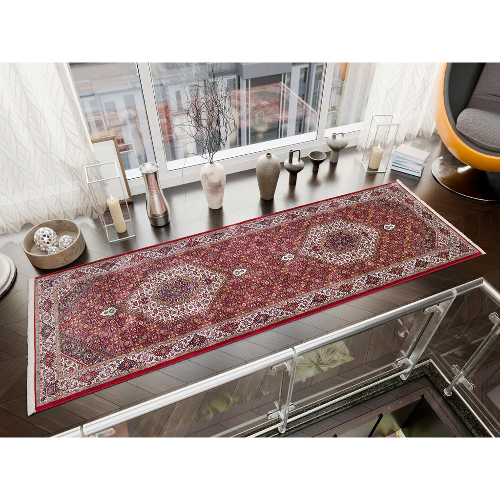 Thumbnail - Novel Läufer Mithras Bidjar, Rot, Textil, orientalisch, rechteckig, 80x200 cm, Oeko-Tex® Standard 100, für Fußbodenheizu...