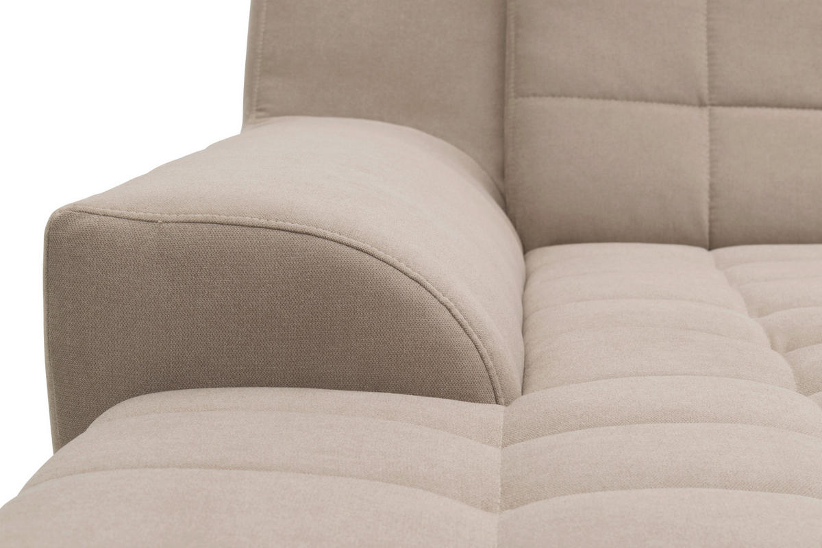 ECKSOFA MORTON Taupe Mikrofaser  - Taupe/Chromfarben, MODERN, Textil/Metall (304/200/84cm) - MID.YOU