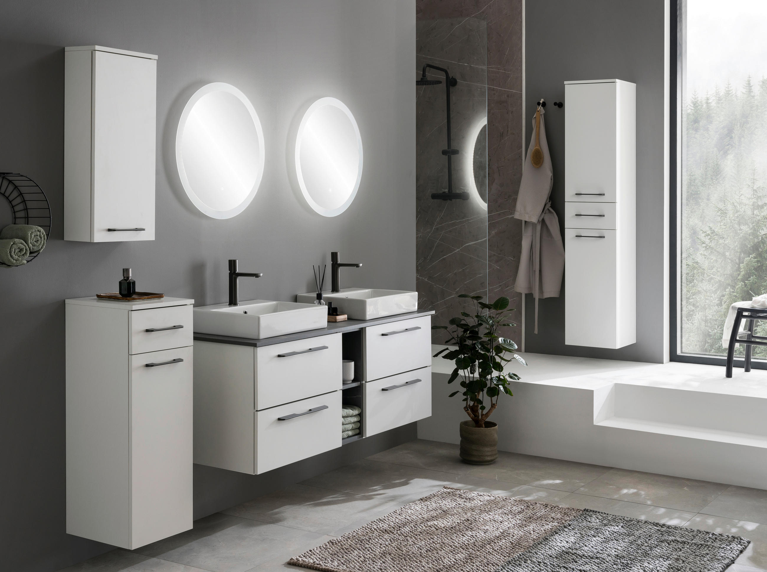 HÄNGESCHRANK 32,7/72,3/16,7 cm  - Anthrazit/Weiß, MODERN, Holzwerkstoff/Metall (32,7/72,3/16,7cm) - Stylife