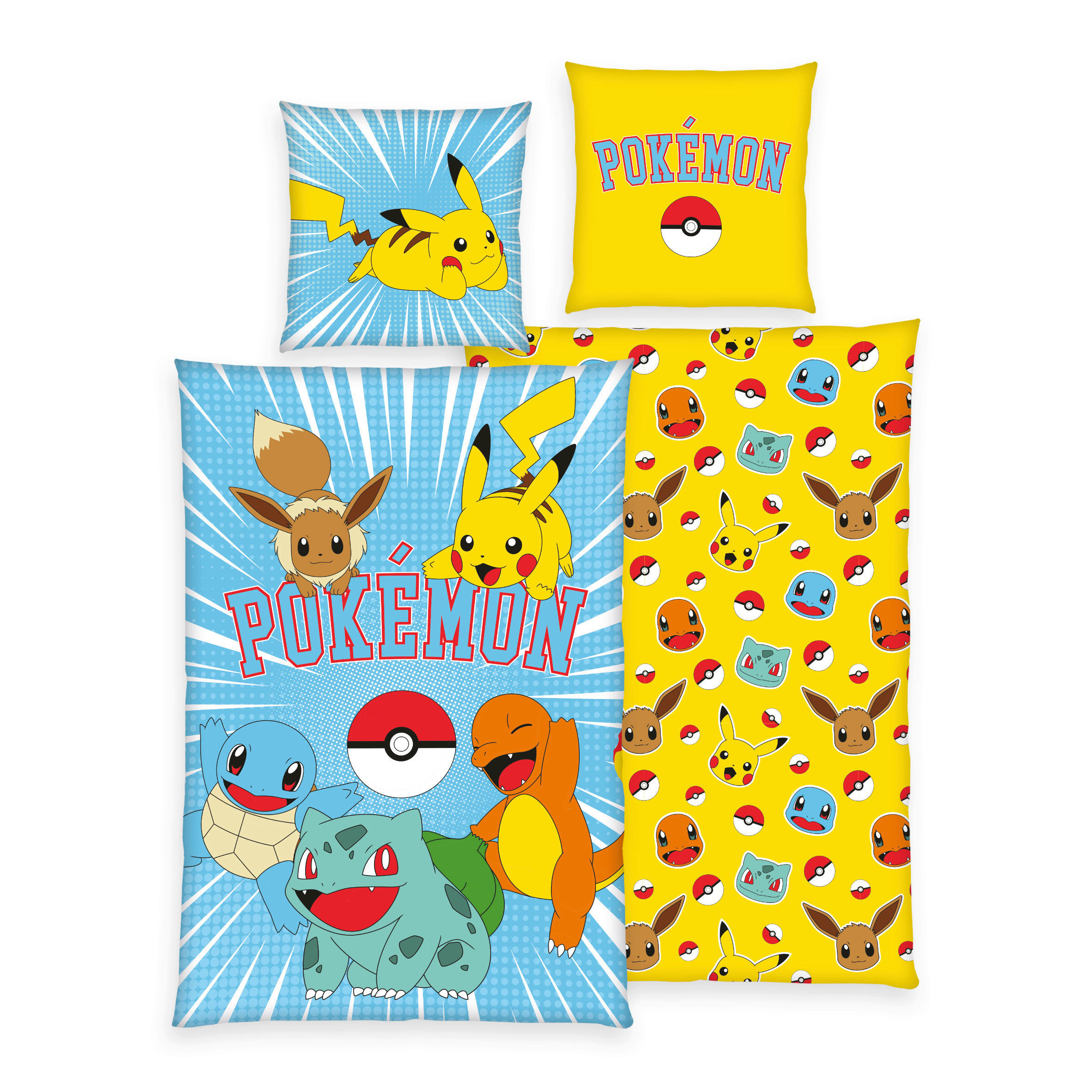 JUGENDBETTWÄSCHE Pokemon Bettwäsche Renforcé 135/200 cm  - Multicolor/Hellblau, Trend, Textil (135/200cm) - Herding