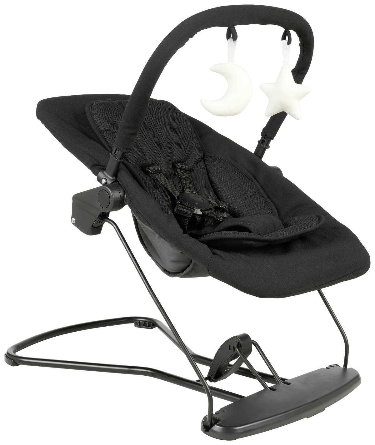 DETSKÉ HOJDACIE KRESIELKO - čierna, Basics, kov/textil (66/45/48-58cm) - My Baby Lou