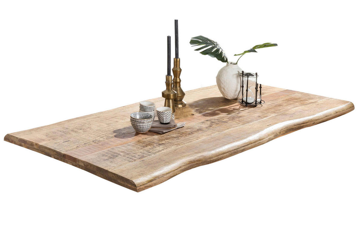 ESSTISCH 240/100/76 cm Echtholz  Holz, Metall rechteckig Naturfarben, Schwarz  - Schwarz/Naturfarben, MODERN, Holz/Metall (240/100/76cm) - MID.YOU