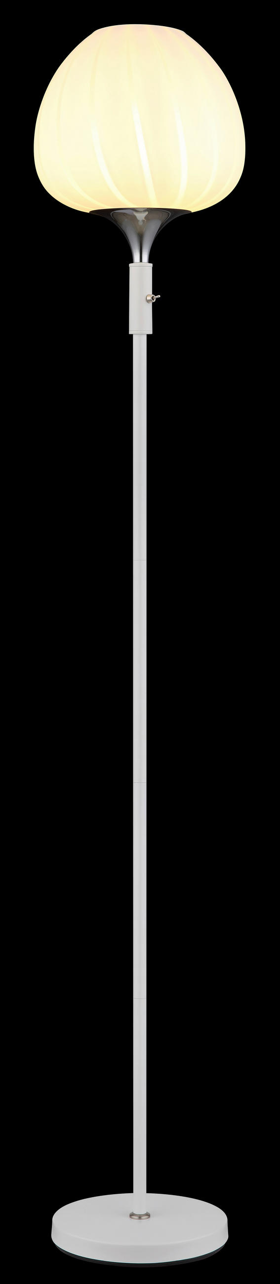 STOJACÍ LAMPA, 29/165 cm  - bílá/barvy chromu, Konvenční, kov/sklo (29/165cm) - Globo