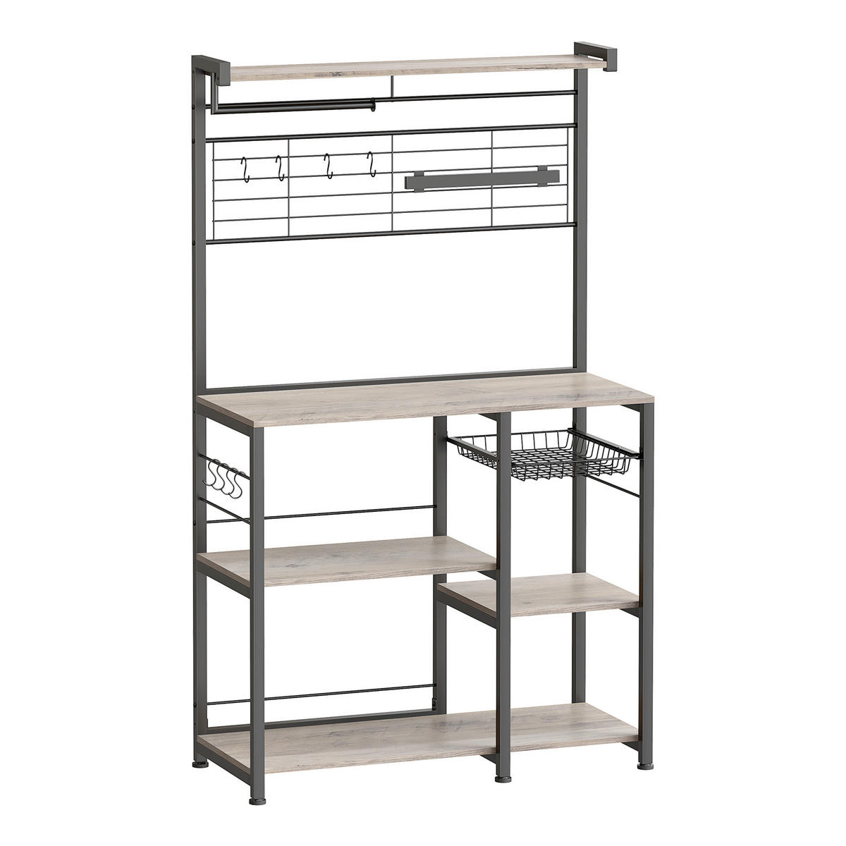 REGAL  90/167/42 cm Schwarz, Greige  - Greige/Schwarz, MODERN, Holzwerkstoff/Metall (90/167/42cm) - MID.YOU