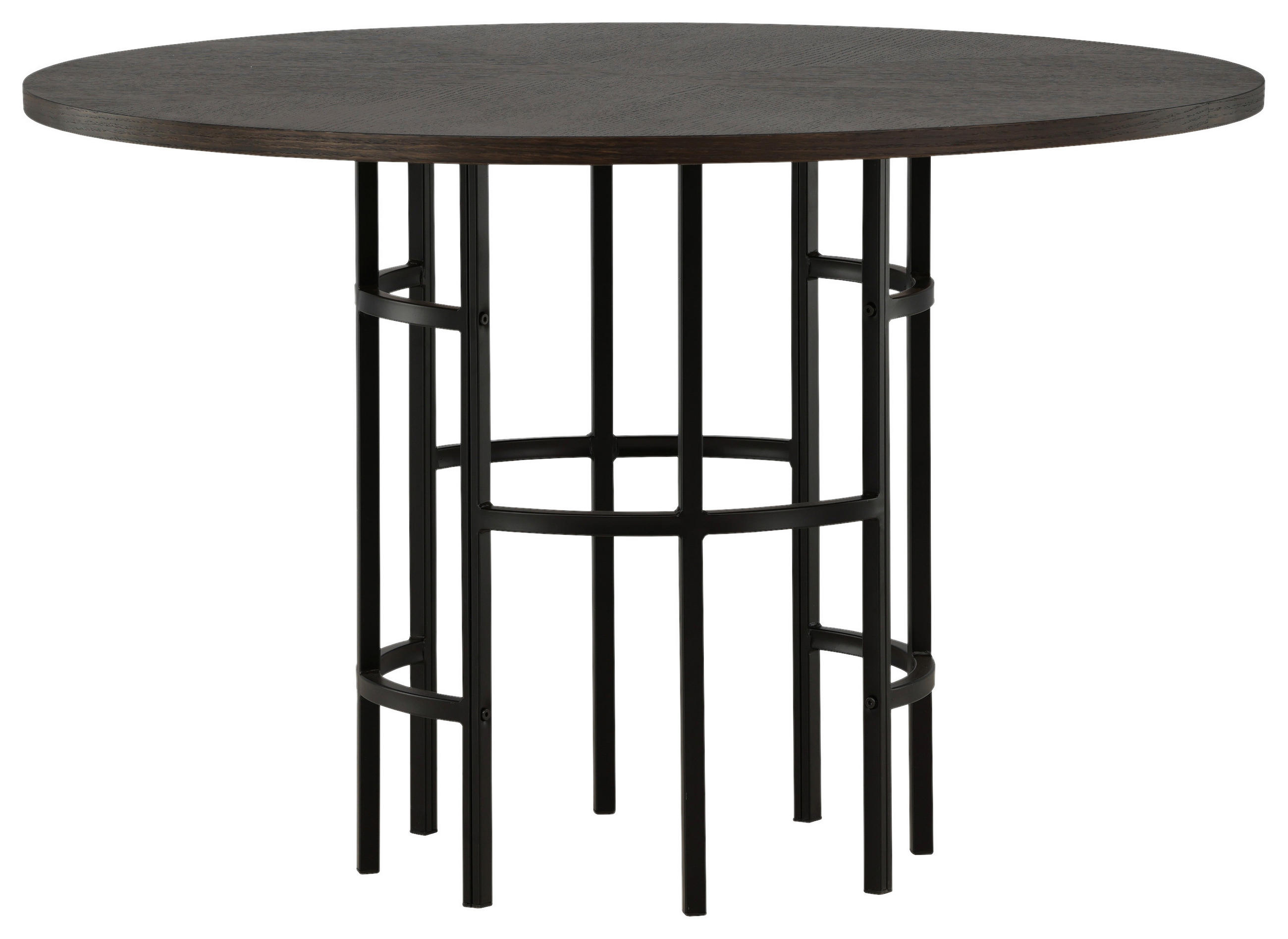 ESSTISCH in Holz, Metall 115/115/74 cm  - Schwarz/Braun, Design, Holz/Metall (115/115/74cm) - Livetastic