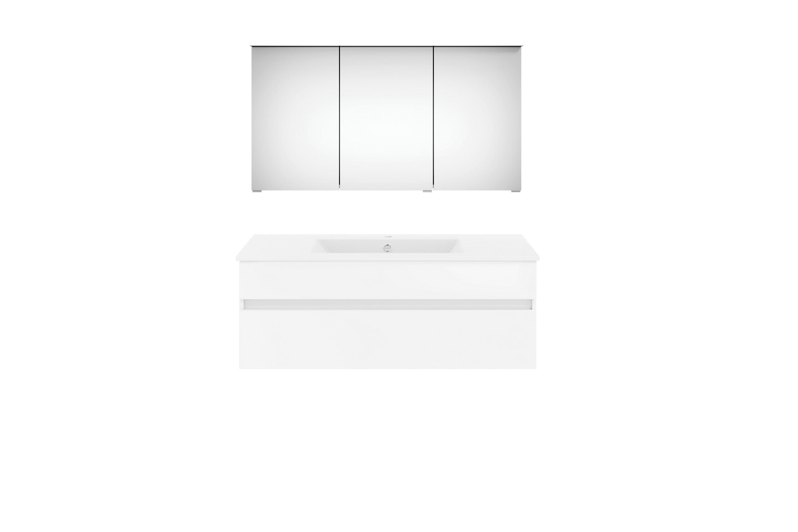 BADEZIMMER  in 120 cm  - Weiß Hochglanz/Weiß, KONVENTIONELL, Holzwerkstoff (120cm) - Puris