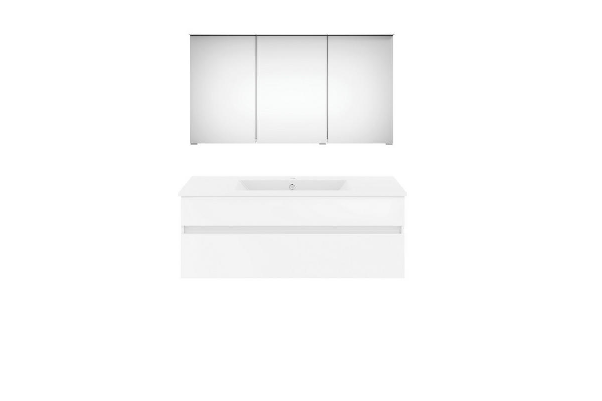 BADEZIMMER  in 120 cm  - Weiß Hochglanz/Weiß, KONVENTIONELL, Holzwerkstoff (120cm) - Puris