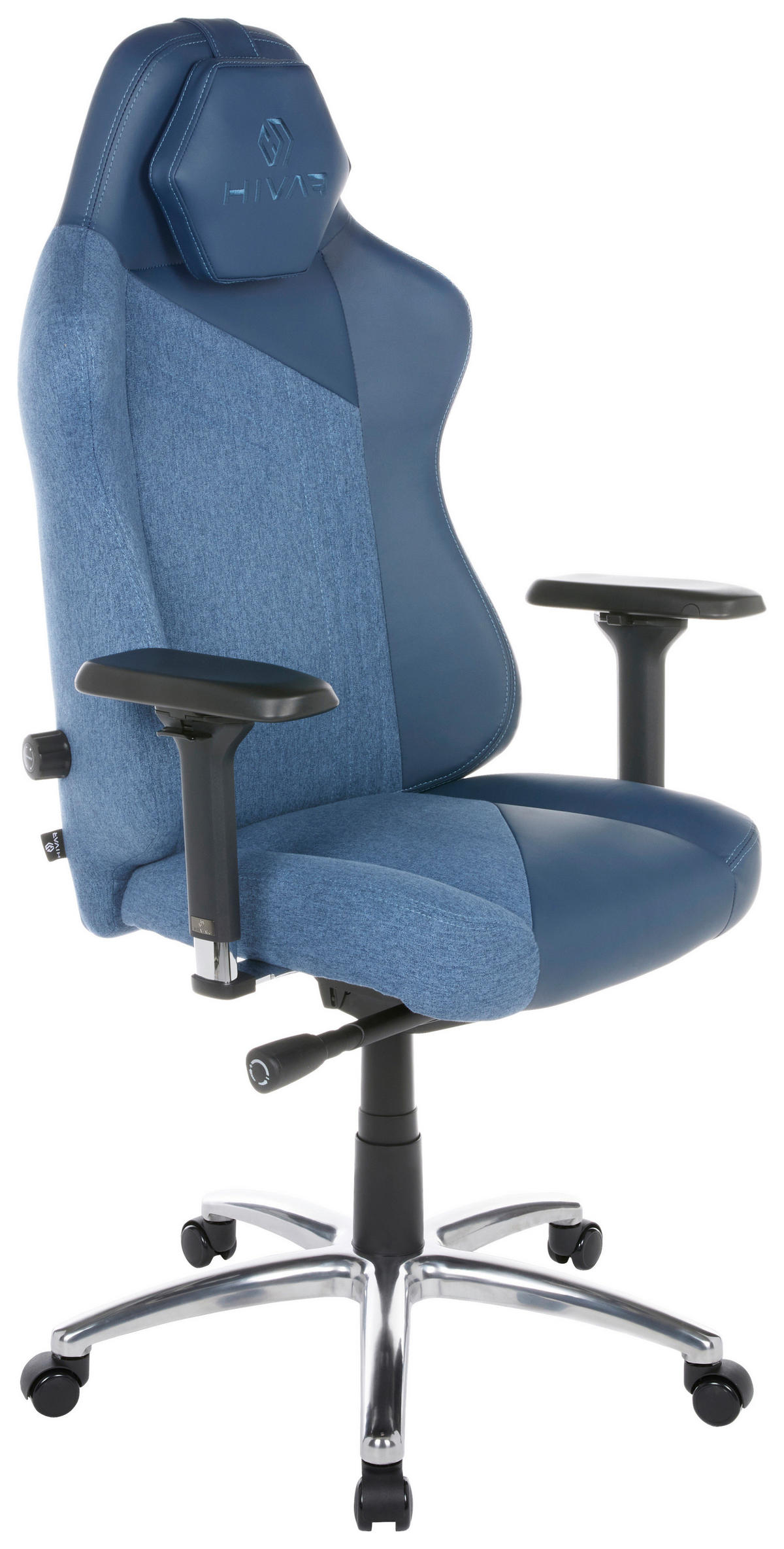 SKYLAR Ocean Silver Blau, Silberfarben, Dunkelblau, Blaugrau Metall, Textil   - Blau/Silberfarben, LIFESTYLE, Textil/Metall (79/142/77cm) - HIVAR