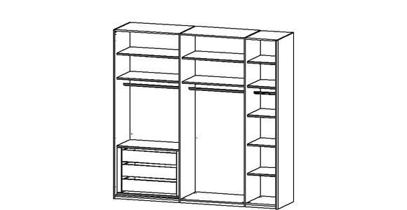 SCHWEBETÜRENSCHRANK 226/223/68 cm 2-türig Eiche Artisan, Seidengrau  - Eichefarben/Seidengrau, Design, Glas/Holzwerkstoff (226/223/68cm) - Xora