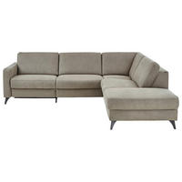 ECKSOFA Dieter Knoll Beigebraun Mikrofaser  - Beigebraun/Schwarz, Design, Textil/Metall (269/238cm) - Dieter Knoll