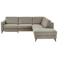 ECKSOFA Dieter Knoll Beigebraun Mikrofaser  - Beigebraun/Schwarz, Design, Textil/Metall (269/238cm) - Dieter Knoll