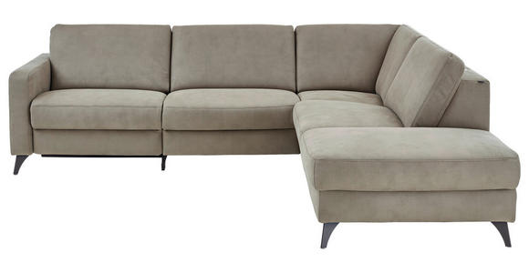 ECKSOFA Dieter Knoll Beigebraun Mikrofaser  - Beigebraun/Schwarz, Design, Textil/Metall (269/238cm) - Dieter Knoll