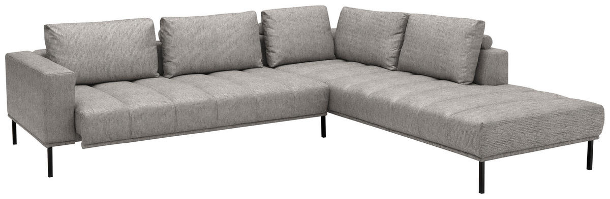 ECKSOFA  in Flachgewebe Greige  308/270 cm  - Greige/Schwarz, Design, Textil/Metall (308/270cm) - Pure Home Lifestyle
