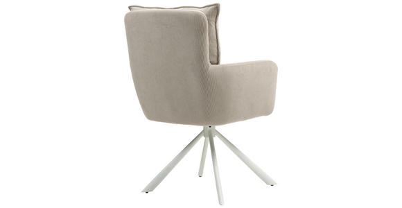 ARMLEHNSTUHL in Feincord - Taupe/Creme, Design, Textil/Metall (61/95/67cm) - Novel