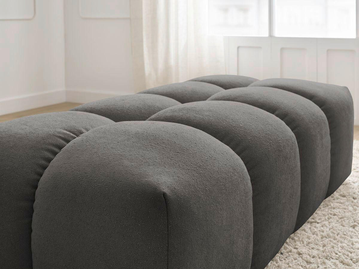 HOCKER EVEREST Struktur Dunkelgrau  - Dunkelgrau/Schwarz, MODERN, Kunststoff/Textil (140/70/40cm)