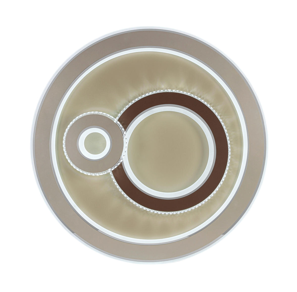 LED MENNYEZETI LÁMPA - krómszínű/barna, Trend, műanyag/fém (48/9cm) - Novel