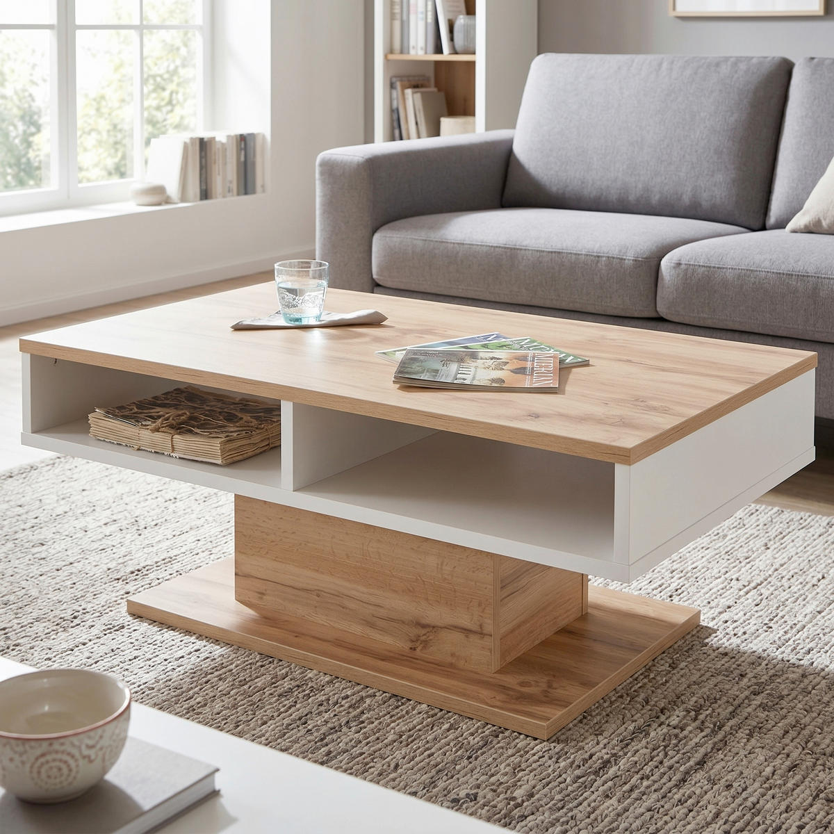 KLUB STOČIĆ  bela, boja hrasta  - boja hrasta/bela, Moderno, pločasti materijal (120/70/43cm) - Hom`in