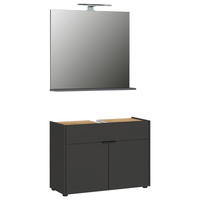 BADEZIMMER 2-teilig  in  - Eichefarben/Schwarz, MODERN, Holzwerkstoff/Kunststoff (80/60/34cm) - Germania