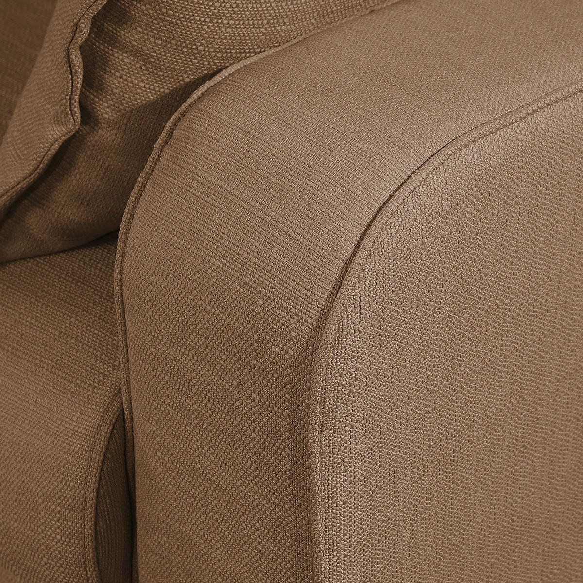 ECKSOFA Beata Hellbraun Mikrofaser  - Wengefarben/Hellbraun, Design, Holz/Textil (150/230cm) - Livetastic
