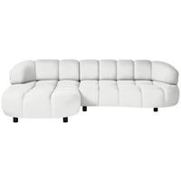 ECKSOFA in Cord, Velours Ecru  183/284 cm  - Ecru/Schwarz, Design, Holz/Textil (183/284cm) - Welnova