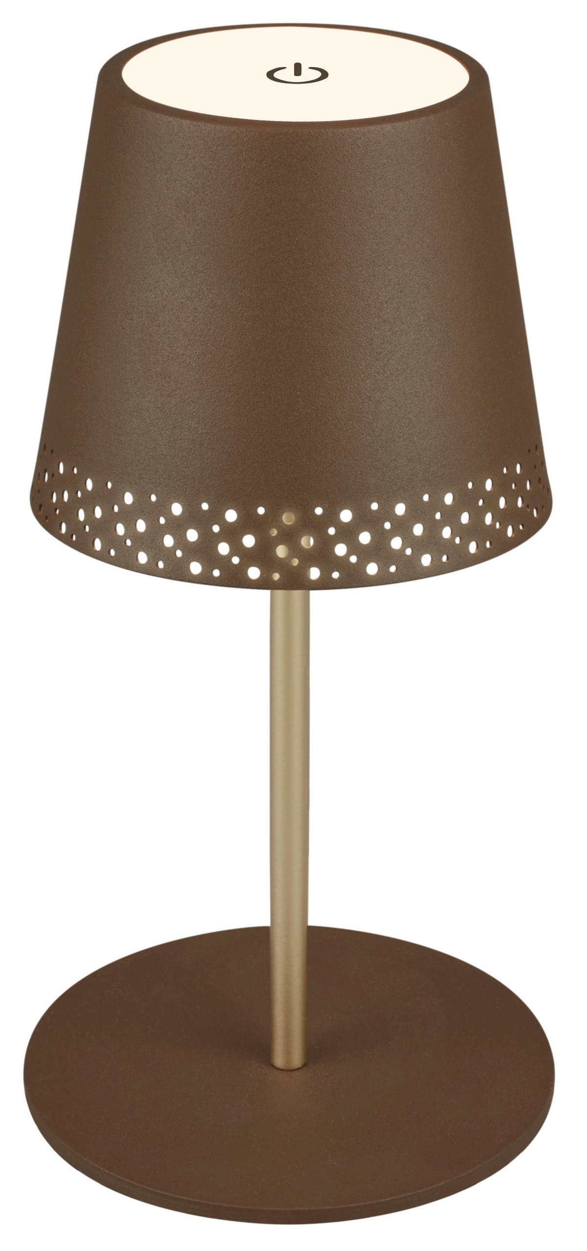 PUNJIVA STONA LAMPA - zlatno-braon, Osnovno, metal (12/38cm)