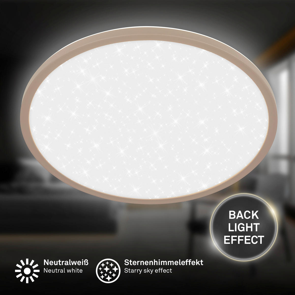 LED-PANEEL  - Beige, Basics, Kunststoff (37,5/4,5cm)