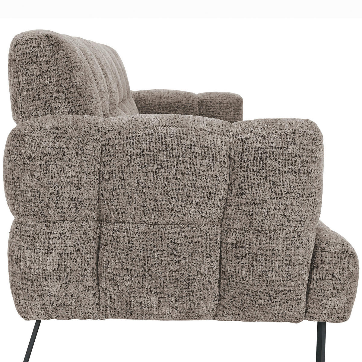 SITZBANK in Textil Graubraun  - Graubraun/Schwarz, Design, Textil/Metall (200/91/78cm) - Novel