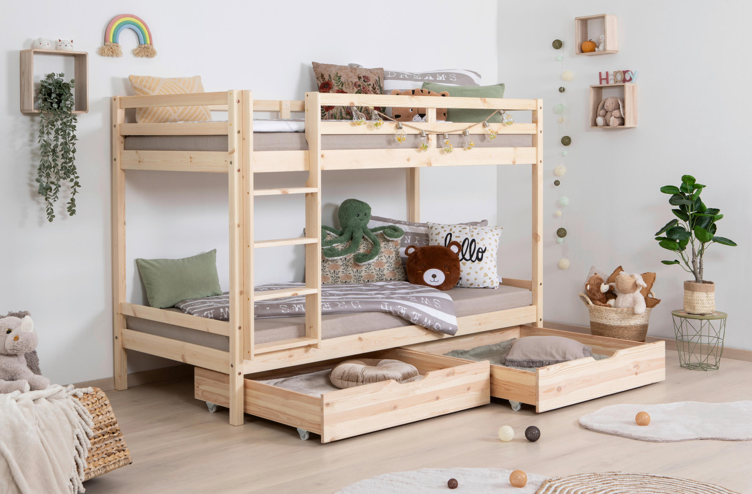 ETAGENBETT Naturfarben  - Naturfarben, MODERN, Holz (90cm) - MID.YOU