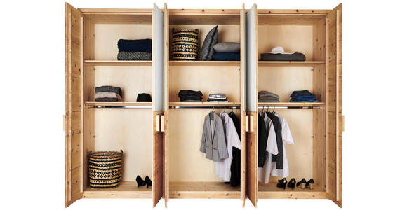 DREHTÜRENSCHRANK in Zirbelkieferfarben - Zirbelkieferfarben, Natur, Holz (298/225/61cm) - Valnatura