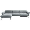 ECKSOFA in Echtleder Hellblau  - Anthrazit/Hellblau, Design, Leder/Metall (173/308cm) - Joop!