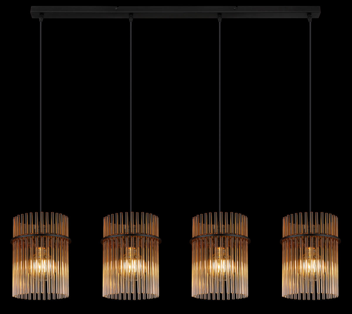 HÄNGELEUCHTE GORLEY 110/20/140 cm   - Klar/Bernsteinfarben, Basics, Glas/Kunststoff (110/20/140cm) - Globo