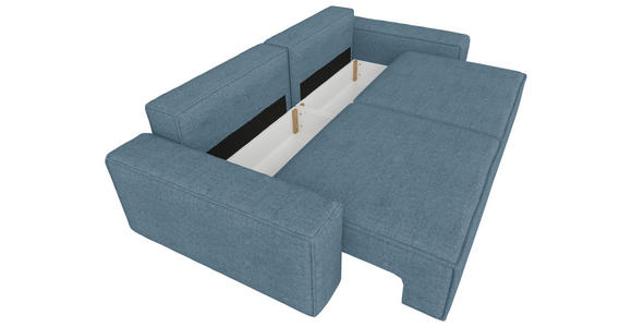 SCHLAFSOFA in Webstoff Petrol  - Petrol/Schwarz, KONVENTIONELL, Kunststoff/Textil (256/83/115cm) - Carryhome