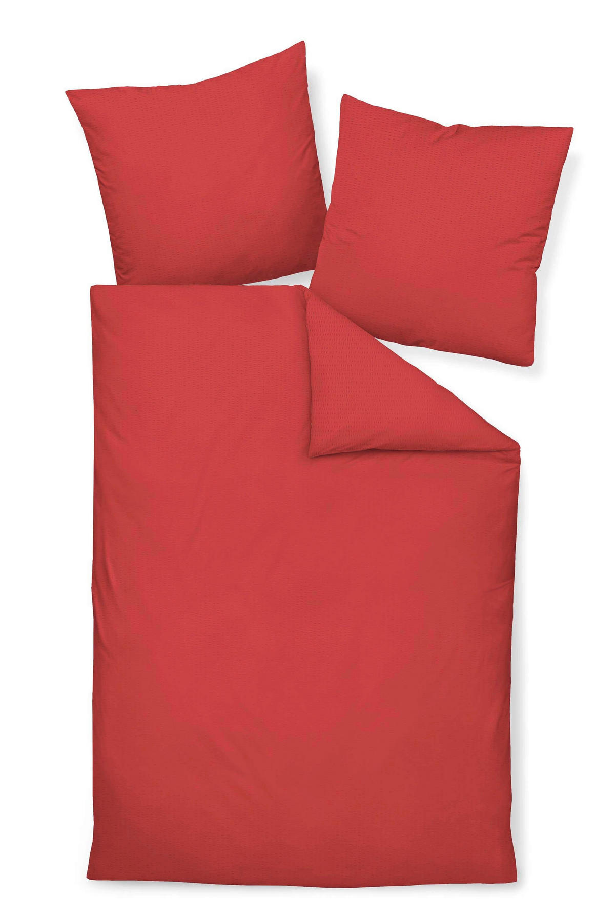BETTWÄSCHE Seersucker 135/200 cm  - Rot, Basics, Textil (135/200cm) - Janine