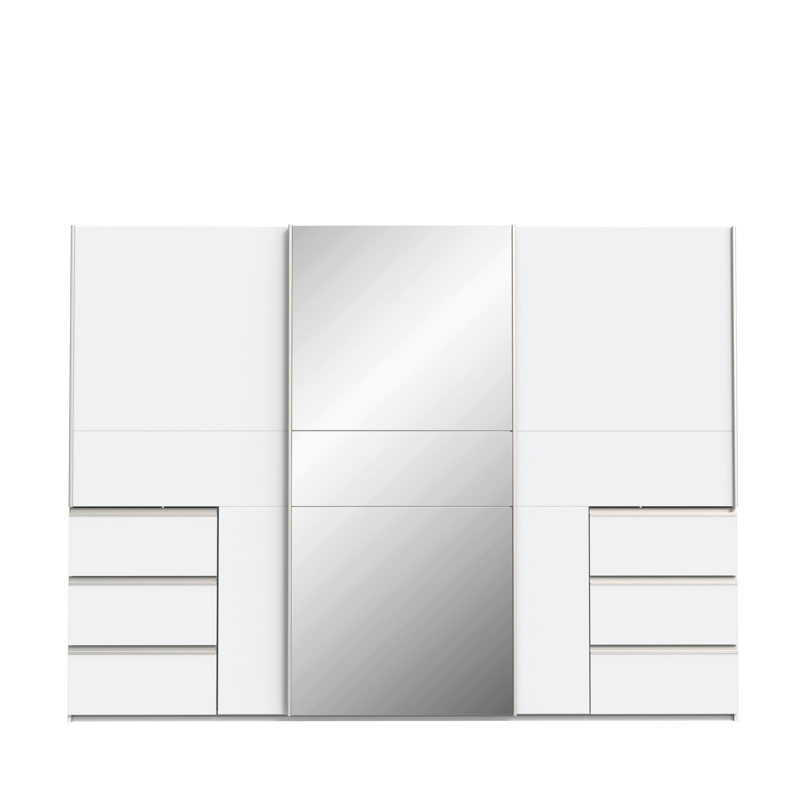 ORMAR S KLIZNIM VRATIMA bijela   - bijela/boje aluminija, Moderno, drvni materijal/metal (269,7/200,5/61cm) - Carryhome